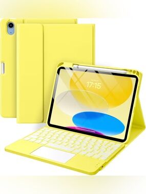iPad case 10th/11th generation with detachable keyboard (yellow)